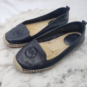 Michael Kors MK Espadrille Women’s 8-8.5 Keli Tumbled Leather Slip-on Flat Shoes